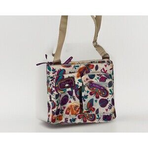 Lily Bloom Purse Shoulder Bag Butterfly Snails Crossbody Zip Buckle Purple